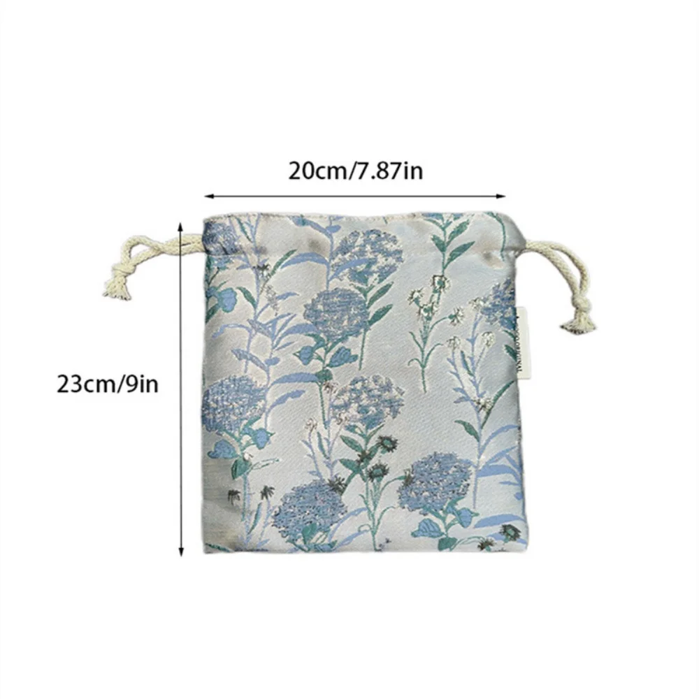 Flower Drawstring Bags Women Drawstring Packaging Pocket Cosmetic Bag Makeup Bag Large Capacity Coin Purse Jewelry Storage Box