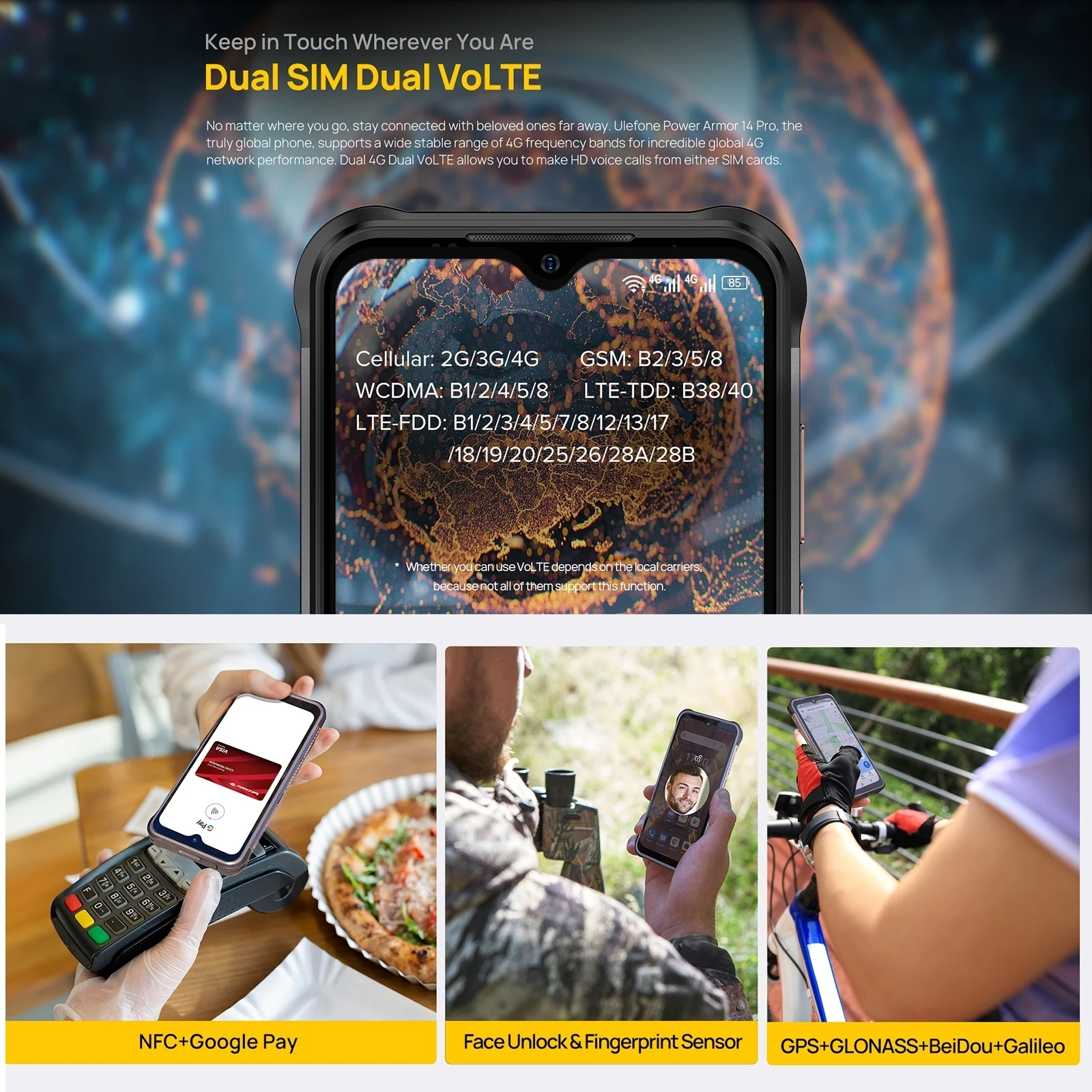 Смартфон Ulefone Power Armor 14 Pro защищенный, 8 + 128 ГБ, Android 12,  10000 мАч, 6,52 дюйма, Helio G85 | AliExpress