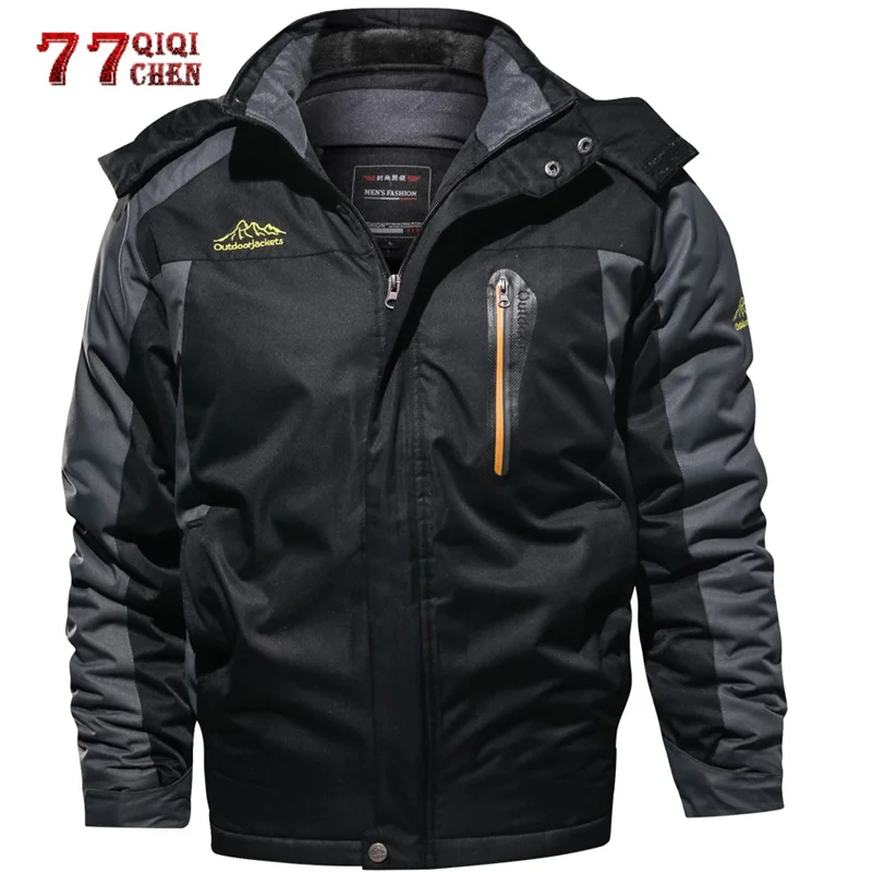 Plus Size 7XL 8XL 9XL Winter Fleece Jacket Men Thick Warm Waterproof  Windproof Parka Hooded Coats Windbreaker Military Jackets