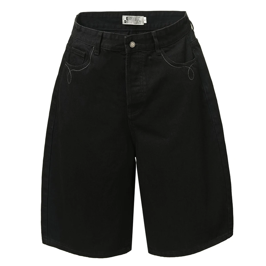 Summer Men Denim Shorts Streetwear Harajuku Hip Hop Jeans Shorts Casual Loose Denim