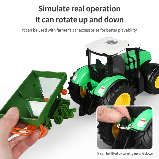 RC Farm Tractors Car Trailer 2.4G Radio Controlled Cars Farming Simulator Truck Miniature Farmer Animal Model Toys Children Boy 5