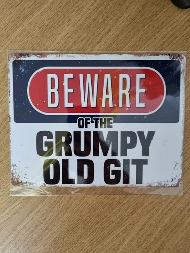 Vintage Old Git Humour Gift Decor Plaque Bar Pub Shed Man Cave Metal Sign