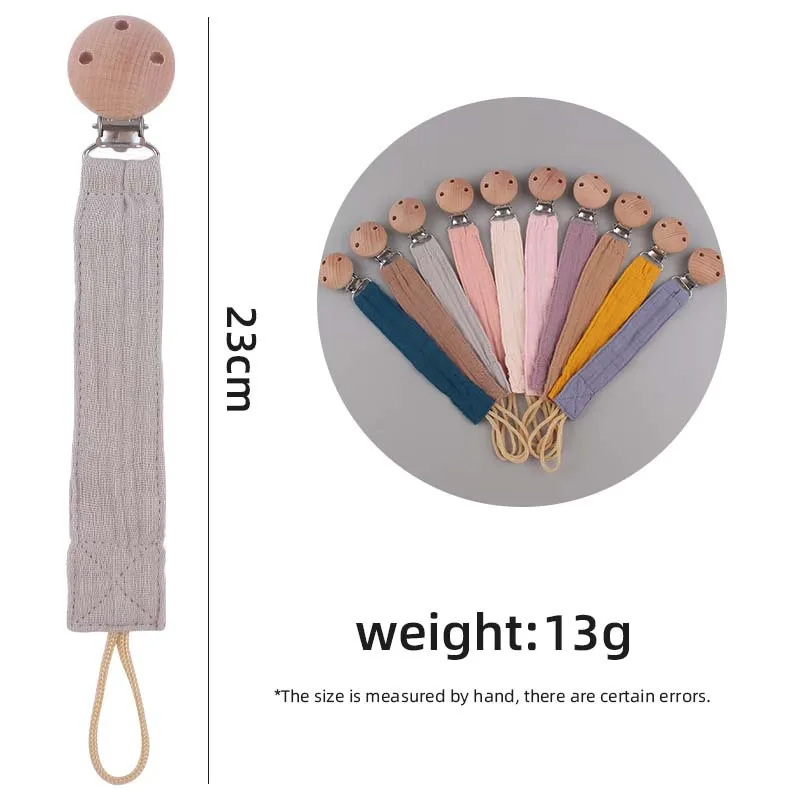 Cute Infant Cotton Wooden Pacifier Clip For Baby Girl Boy Soother Chain Holder Babies Newborn Teething Toy Shower Gift