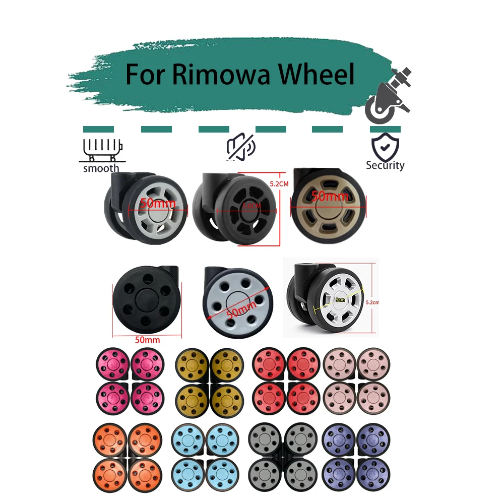 

Adapt To Rimowa 50mm-Color Silent Wheel Universal Wheel Travel Suitcase Repair Travel Accessories Wheels Smooth Save Effort