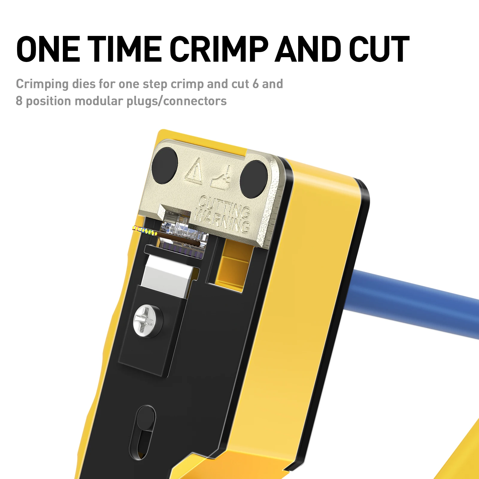 ZoeRax RJ45 Cat7 Crimping Tool Ethernet Crimping Tool and Wire Cutter for Cat7 Cat6a Cat6 and Cat5e Pass Through Connectors
