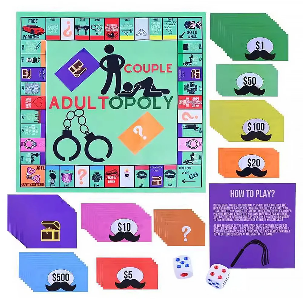 Couple Board Game Adultopoly Board Game Couple Board Game Funny Date Night Couple Interactive Relationship Card for Husband Wife