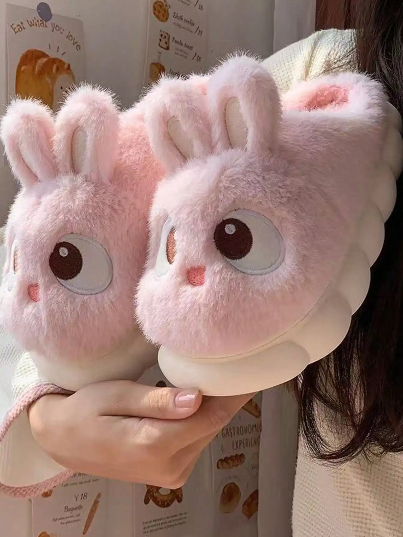 2026 New Style Cartoon Cute Rabbit Slippers for Women, Winter Anti-Slip Warm Comfortable Plush Home Indoor Slides 2