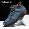 FLYLAND Classic Leather Casual Men's Shoes Business Driving Flats Fashion Ankle Boots 3