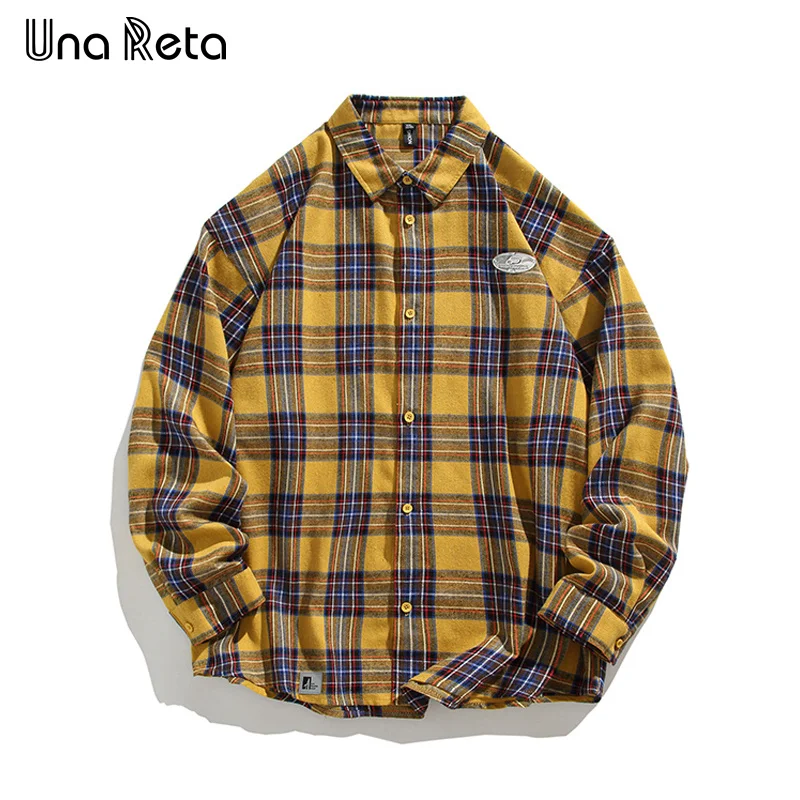 

Una Reta Men Shirt Spring New Harajuku Hip Hop Shirt Men's Clothing Streetwear Long Sleeve Single Breasted Casual Couple Shirts