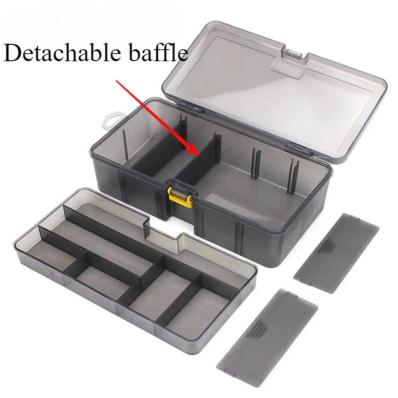 Description Picture 3 of itemDouble Layer Lure Tackle Box Removable Plastic Fishing Tackle Box Fake Bait Hook Fishings Gear Tool Multifunctional Storage Box
