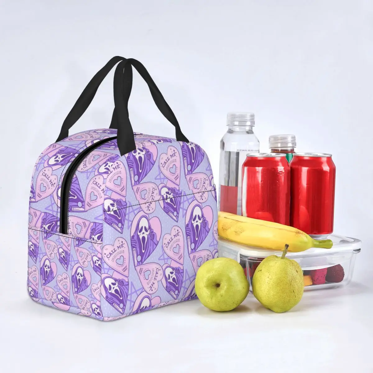 Horror Movie Scream Lunch Bag for Women Halloween Ghost Killer Portable Cooler Thermal Insulated Lunch Box Work School Food Bags