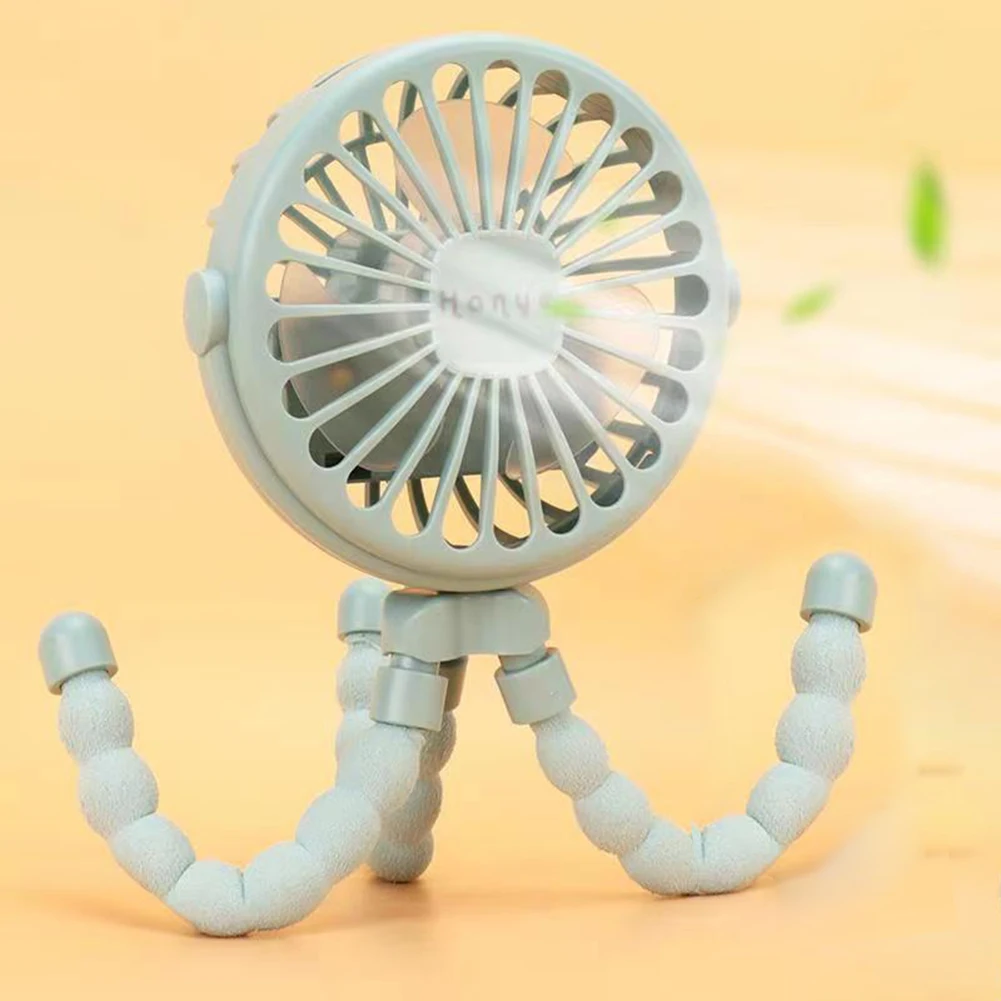 

Mini Fan Handheld Fan Office School Travel Car 3 Speeds Octopus Tentacles Shape Portable Practical Bracket Design