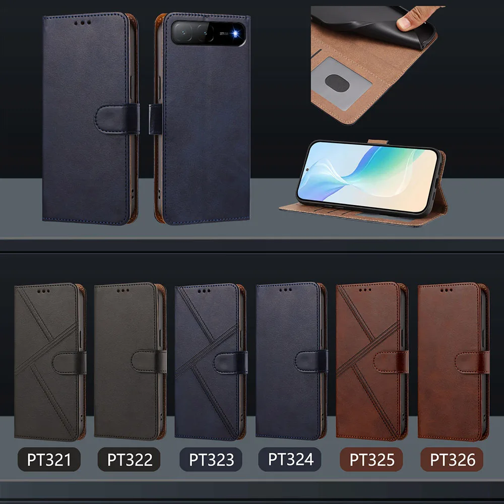Leather Wallet Phone Case with Card Slots & Kickstand Feature