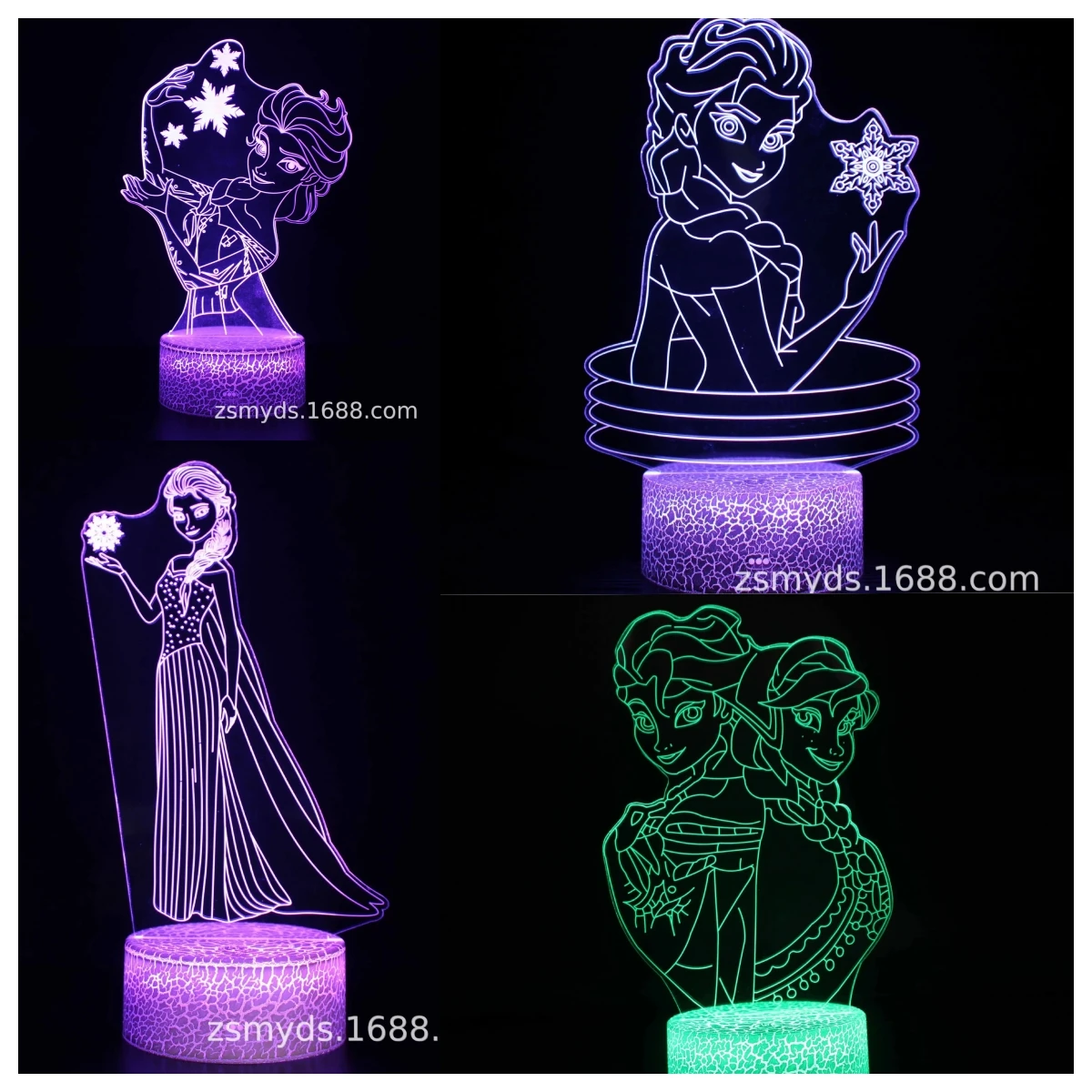 

Disney Cartoon Frozen Princess 3D Optical Illusion Light LED 7 Color Color Changing Light for Kids Boys Girls Birthday Gift