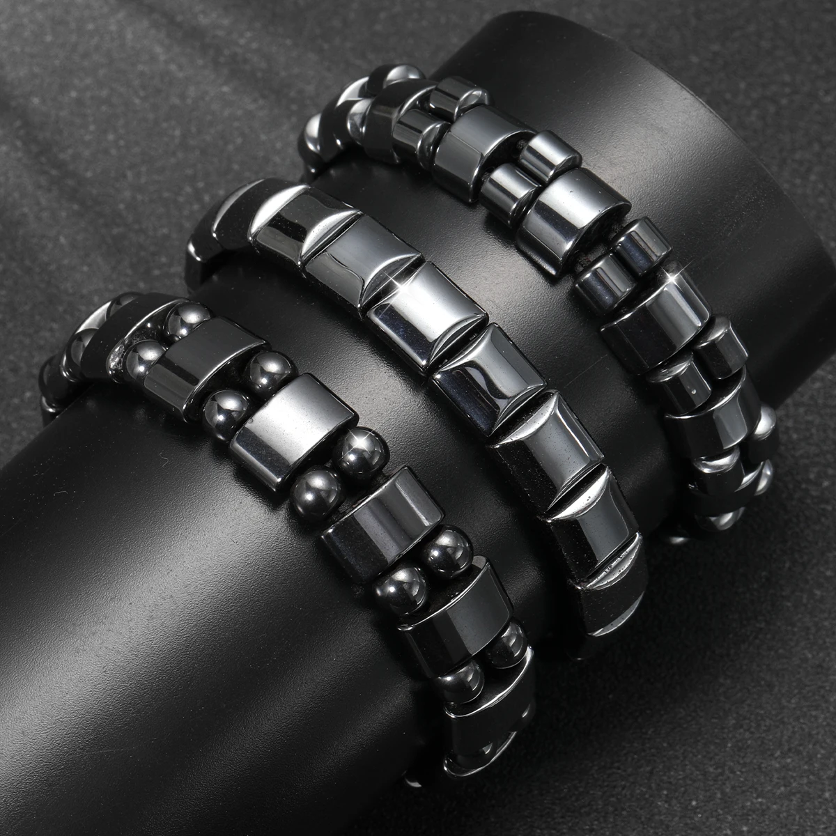 Hematite Bracelets Men Women Stretch Health Care Bracelet Couple Jewelry 1 PCS