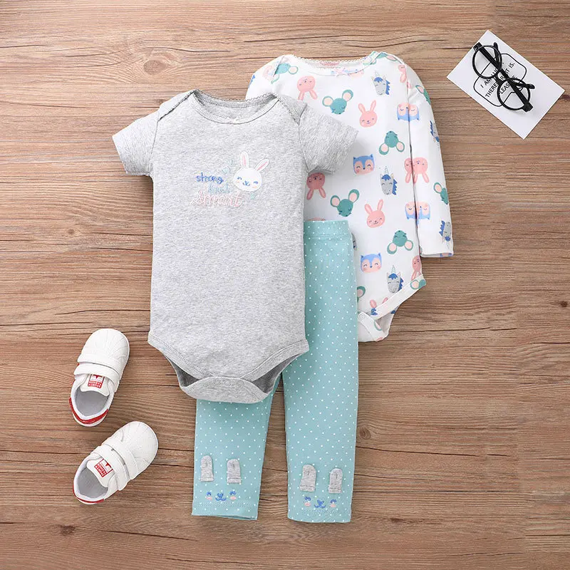 IYEAL 3 pçs set bebê bodysuits +