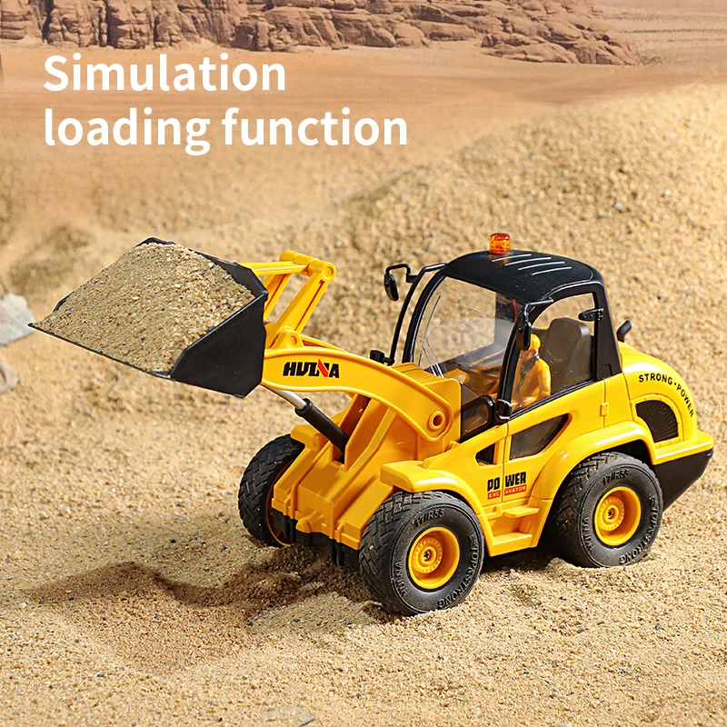 HUINA 1/24 RC Bulldozer 9CH Wireless Remote Control Loader Engineering Vehicle 2.4GHZ RC Car Model Boy Children's Toys Gifts 4