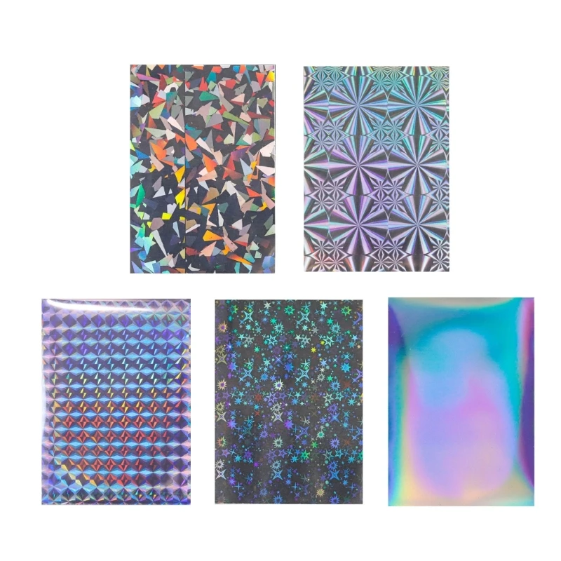 50Pcs Flashing Card Sleeves Trading Cards Shield Cards Protectors Sleeves Holographics Foil Protective Cover