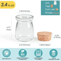 Glass Favor Jars with Cork Lid, 3.4 oz Small Glass Bottles for Wedding Favor, Baby Shower, Party Favor, Gift Jars for Candy 2