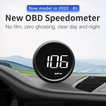 AD B1 Head Up Display OBD2 HUD velocímetro proyector de coche alarma EOBD consumo de combustible automático voltímetro medidor de temperatura del agua 1