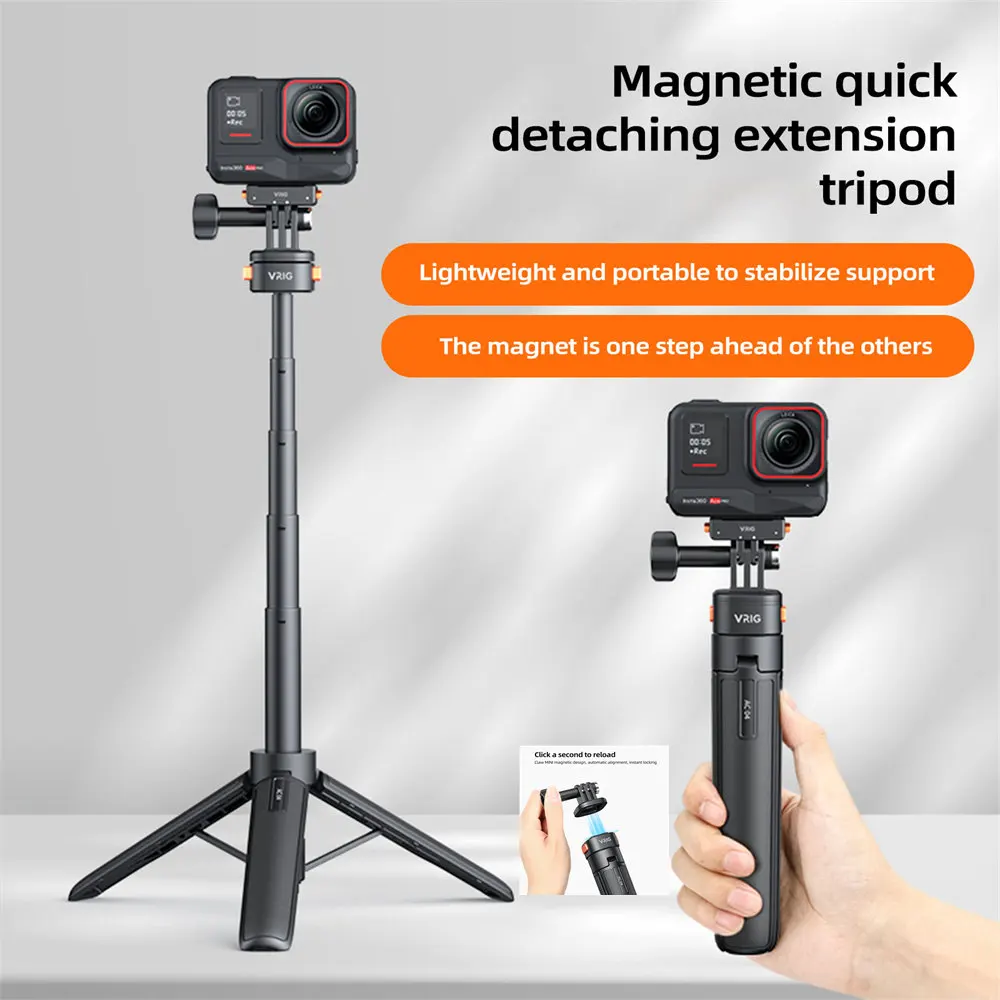 

Магнитный штатив VRIG 52,8 см с быстроразъемным адаптером для GoPro 12/11/10/9/8 OSMO Action Insta360 аксессуары для экшн-камеры крепление