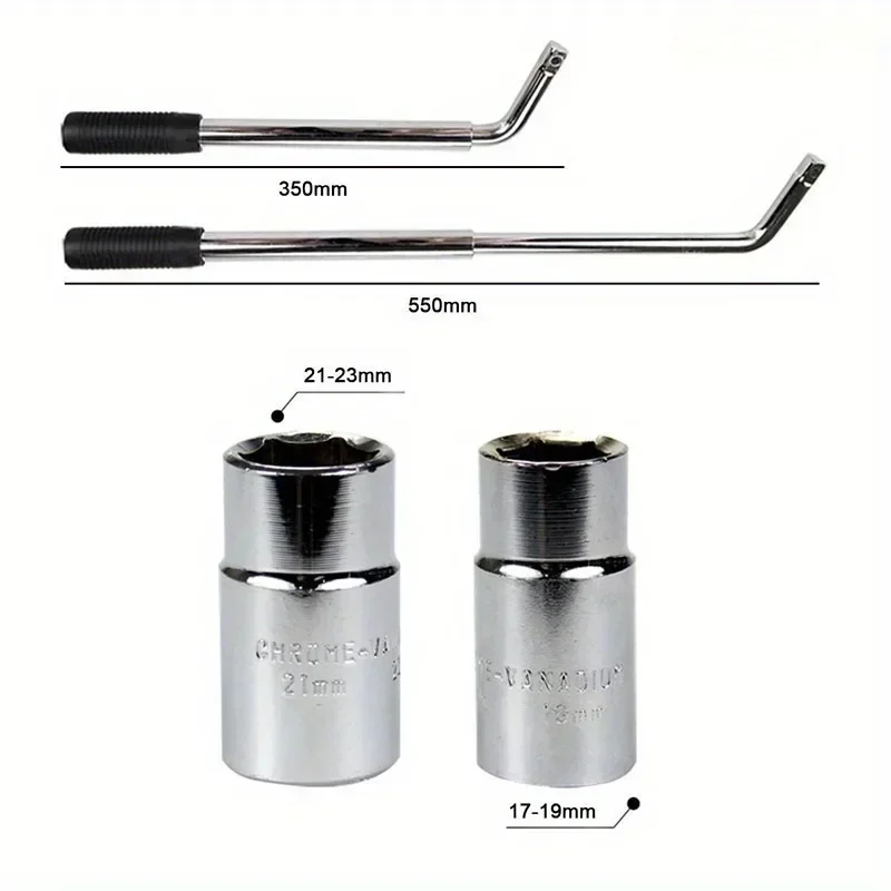 1/2 Joint L-shaped Extended Socket Wrench Motorcycle Disassembly and Maintenance Wrench Telescopic Rod Labor-saving Tire Wrench