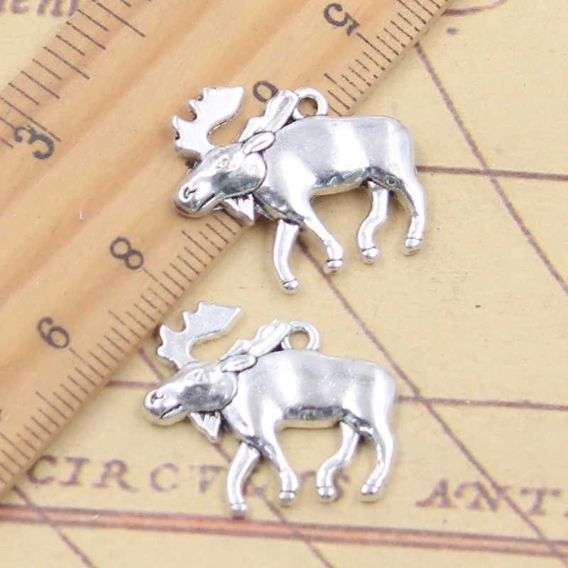 10 stücke Charms Elch hirsch 20x23mm tibetische silberne Farbe Anhänger antiken Schmuck machen DIY handgemachtes Handwerk
