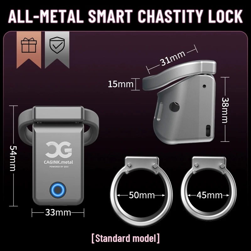 QIUI New Upgraded Vibrating Chastity Cage Smart APP Remote Control Chastity Device Male Metal Penis Cage Adult Sex Toys for Men