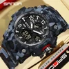 SANDA 3358 Camouflage LED Digital Watch Outdoor Electron Male Wristwatch Display Quartz Men Clock Sports Military Mens Watch 1
