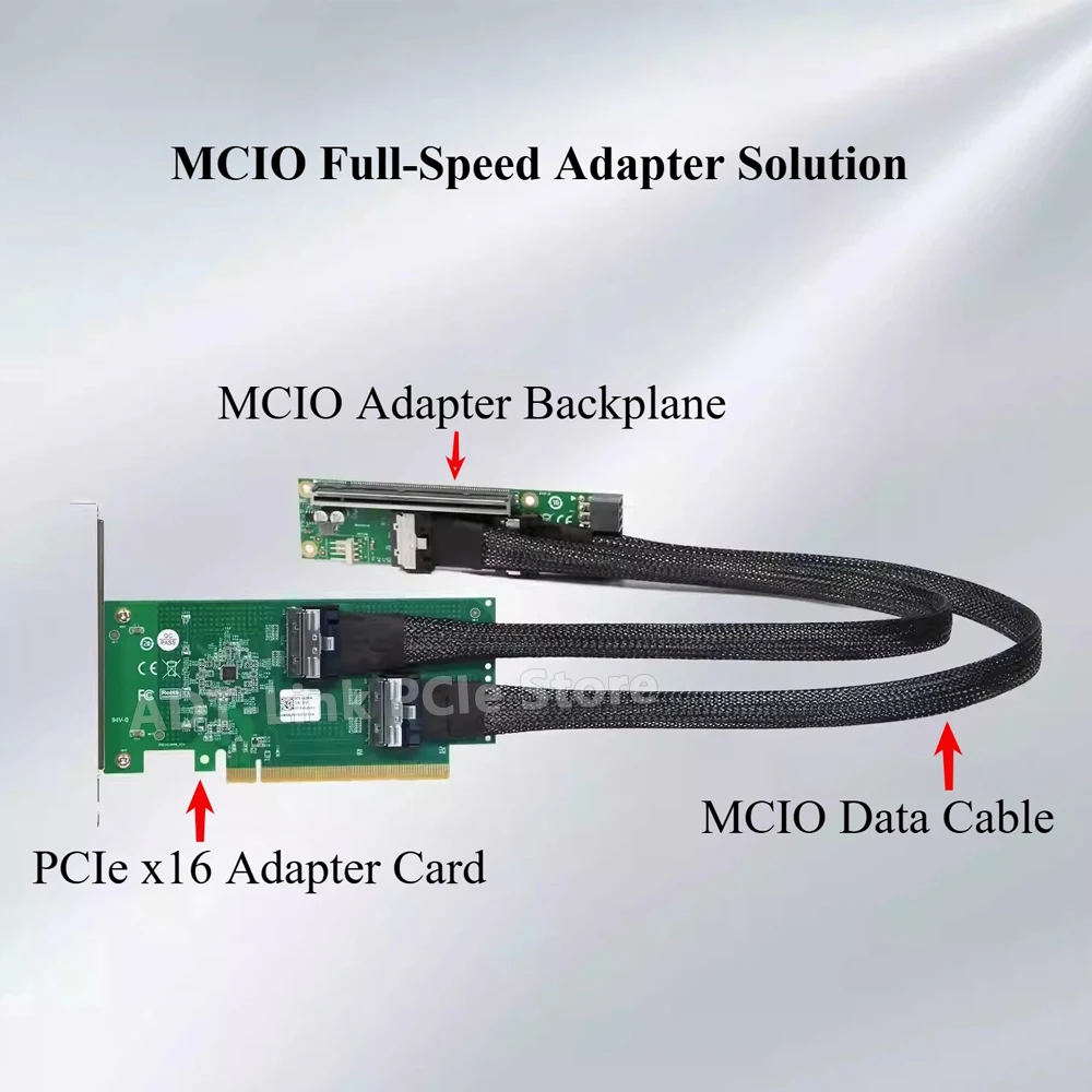 ADT-Link MCIO 8i PCIe 5.0 고속 케이블 32Gbps MCIO-MCIO 8X 남성-남성 서버 데이터 케이블 30CM-107CM /1M