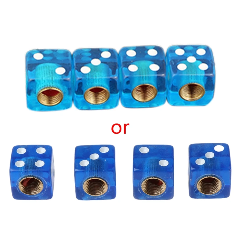 Dice Shape Car Truck Wheel Tire Air Valve Stem Cover Dust Cap Bicycle Valve bicycle tire valve cap bicycle valve cap valve cap valve caps 4pcs