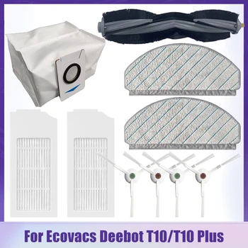 Ecovacs Deebot T10/T10 플러스 로봇 진공 청소기용 액세서리, 메인/사이드 브러시 먼지 봉투, 헤파 필터 걸레 천 예비 부품