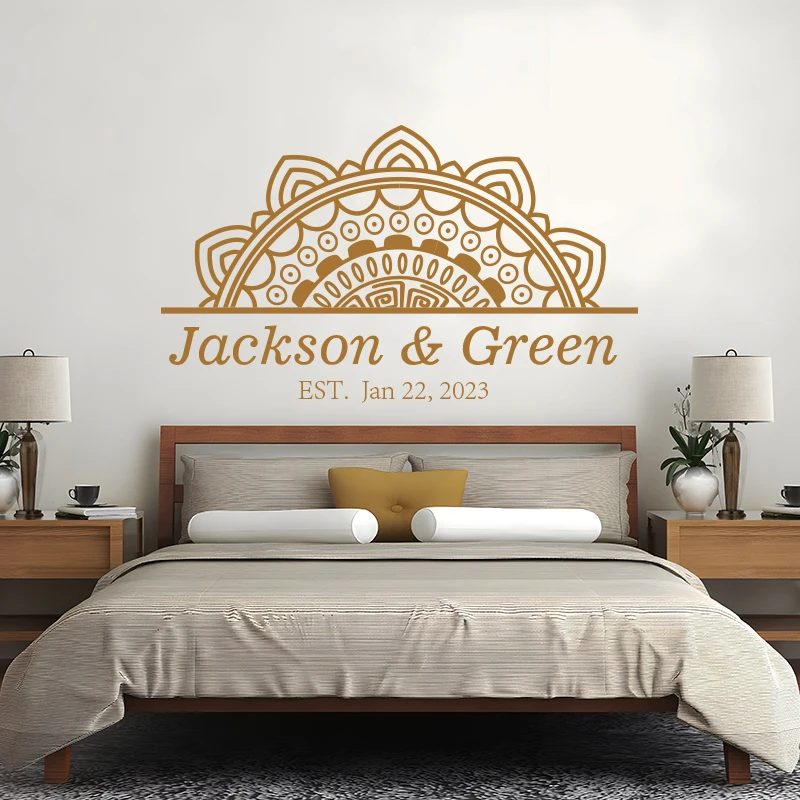AboveBedMandalaLargeWallDecalsforMasterBedroomCouplesRoom