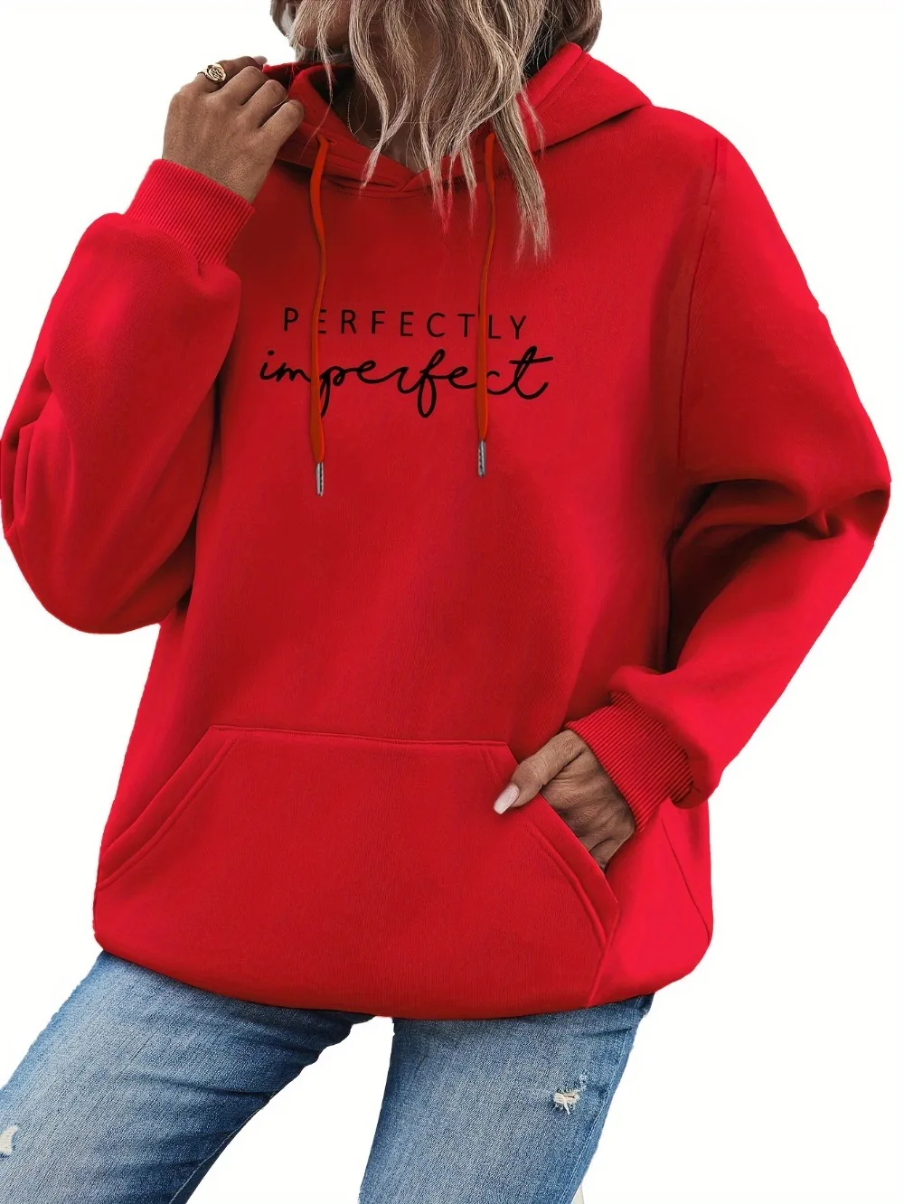 Women's Casual Pullover Hoodie with Letter Print Polyester, Long Sleeve Autumn/Winter Fashion Pullover Sweatshirt 3