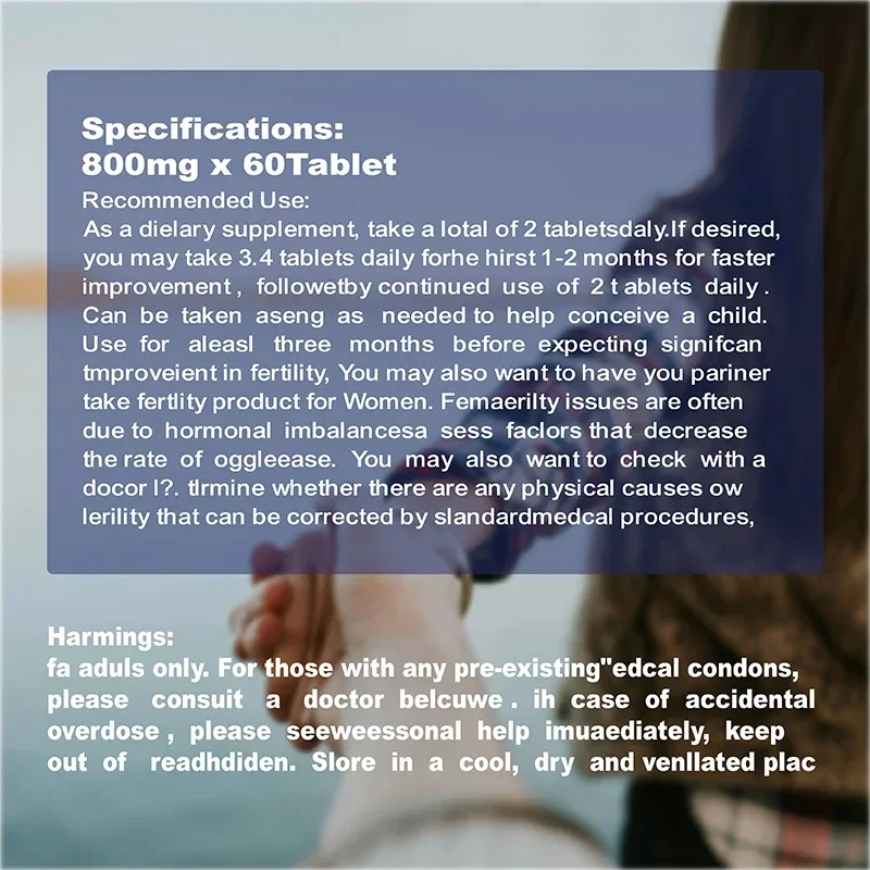 Men Fertility Tablet Pills Promoting Fertility Males Hormone Balance 60 Capsules