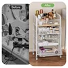 Rolling Makeup Cart Organizer with 4 Drawers, Floor Skincare Organizers with Wheels, Cosmetics Display Cases, 4