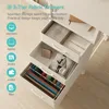 White Computer Desk with File Drawers Cabinet, Home Office Desk with Monitor Stand Shelves, Writing Study Gaming 5