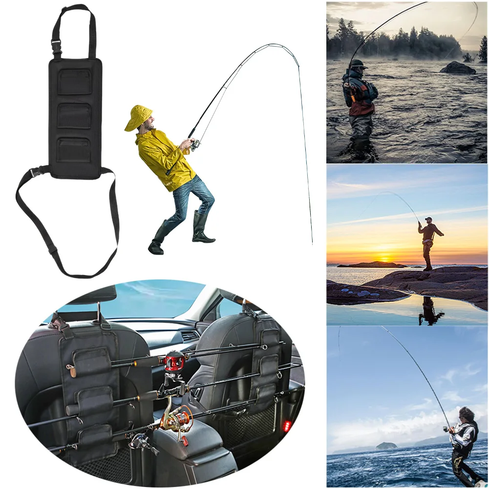 Car Seat Fishing Rod Rack Car Seat Fishing Rod Fixing Belt Adjustable Carrier Detachable for Outdoor