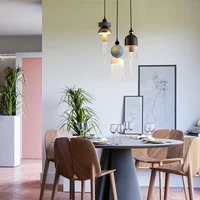 Nordic Modern Glass Pendant Lamp Bedroom Bedside Living Room Dining Room Kitchen Bar Led Light Island Platform Lighting Hanging 2