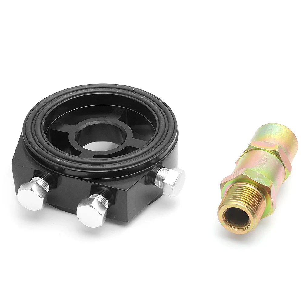 Universal Aluminum Oil Filter Sandwich Adapter with Sensor Connectors Kit