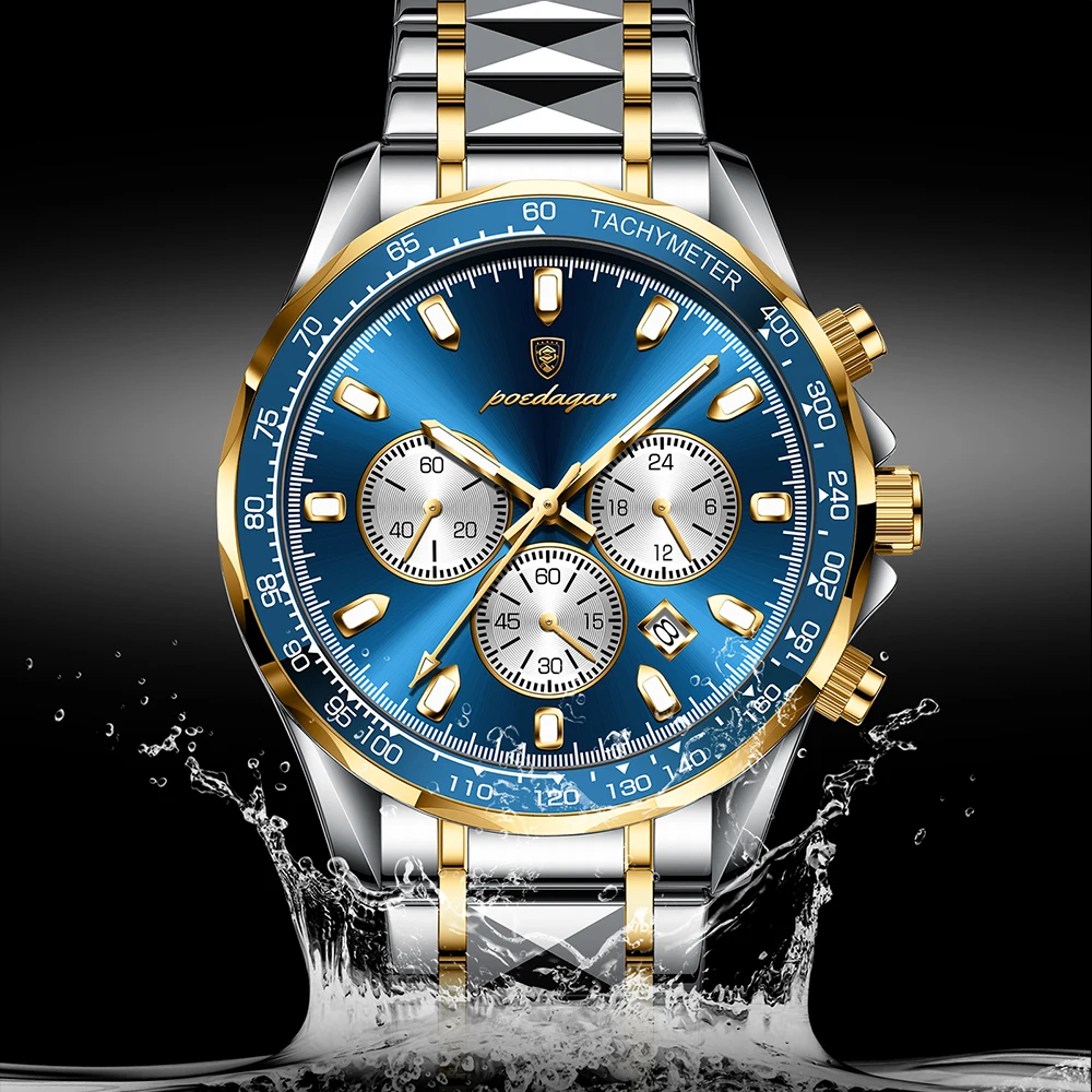 Men's Watches Chronograph Business Quartz Watch for Man Waterproof Luminous Date Fashion Gifts Watch_voghion.com