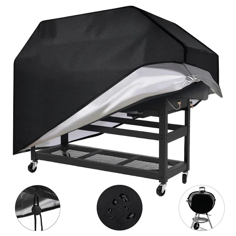 Round waterproof oven cover BBQ Cover Anti-Dust Waterproof Heavy Duty Charbroil Grill Cover Rain Protective Barbecue Covers