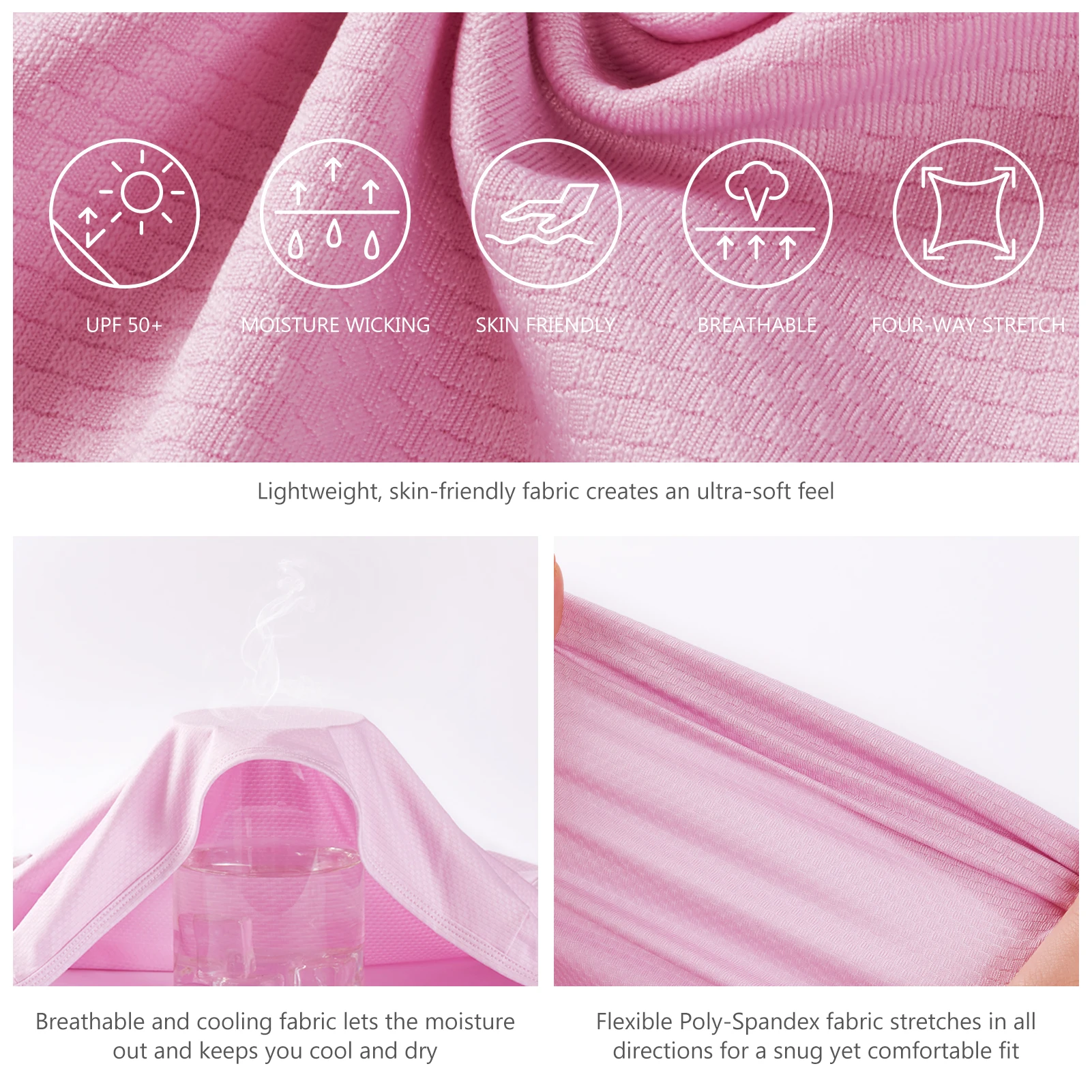Lightbare Women Sport Hoodie Jacket Full Zip Long Sleeve Hooded Shirt UPF 50+ with Pockets Outdoor Hiking Kayaking Fishing