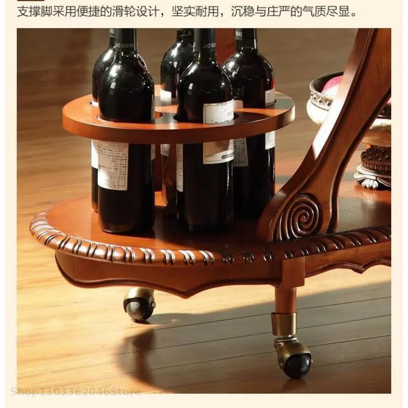 American Solid Wood Mobile Food Truck Receiving Food Truck European Trolley Hotel Restaurant Ktv Wine Car Small Tea Rack