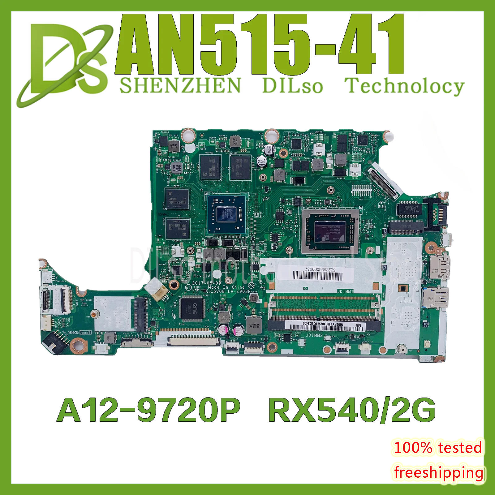 KEFU C5V08 LA-E903P Laptop Motherboard für Acer Nitro 5 AN515-41 Mainboard A12-9720P RX540-2GB | Компьютеры и офис