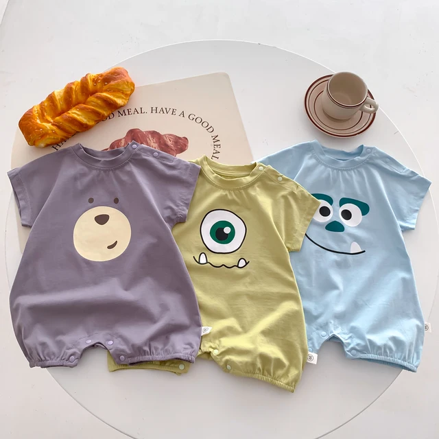 Summer Baby Jumpsuit Cartoon Cute Loose Cotton Baby Bodysuit 0-24 Months 1