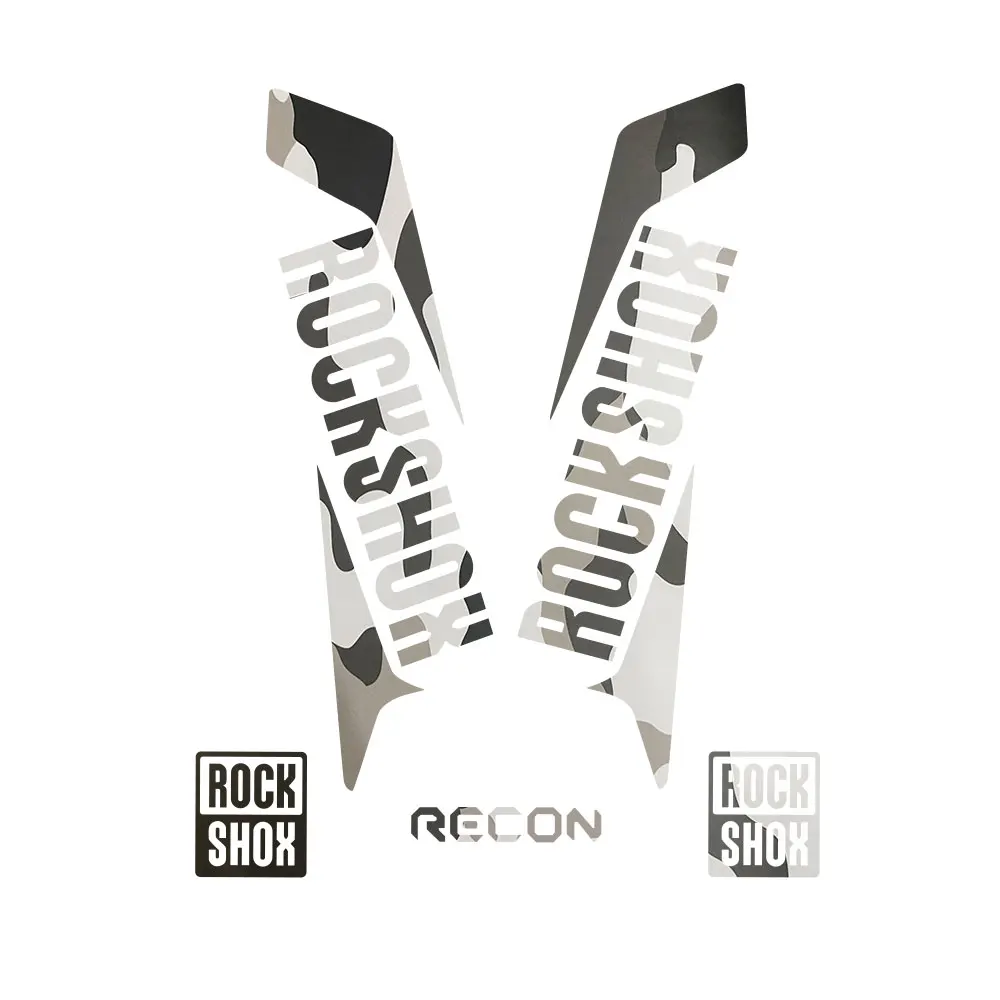 Autocollants RockShox Recon Camouflage Gris - Stickers Fourche