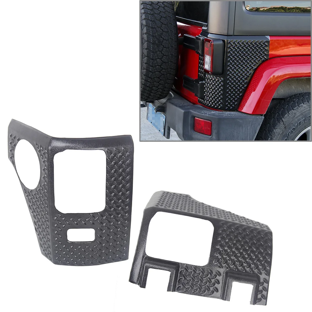 

2Pcs Car Rear Corner Armor Tail Light Guard Cover Protector For Jeep Wrangler JK 2007-2017 Accessories ABS Plastic