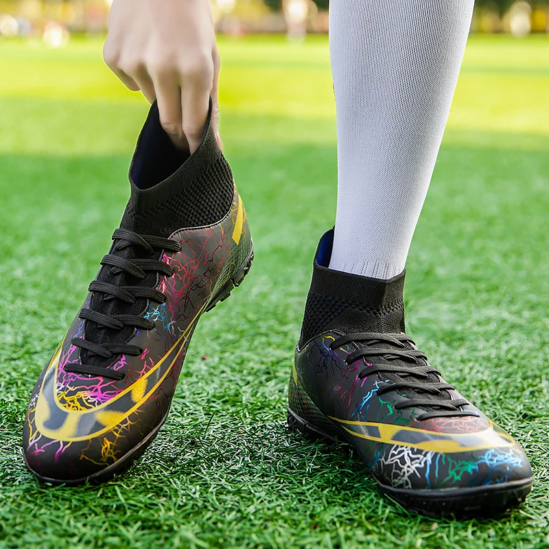 Football Boots Men High Ankle Soccer Shoes for Men Outdoor Non Slip Children's Football Shoes Turf Soccer Cleats