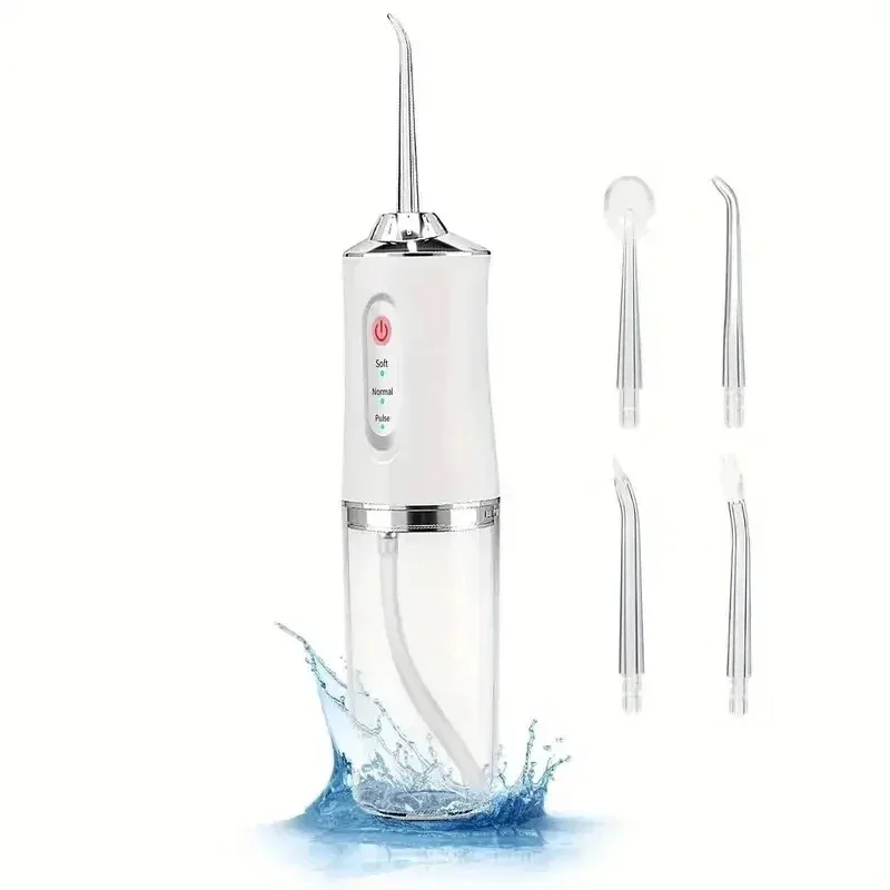 Oral Irrigator Portable Smart Electric Water Flosser 4 Jets 3 Modes Rechargeable Dental Teeth Cleaner